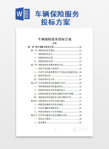 车辆保险服务投标方案