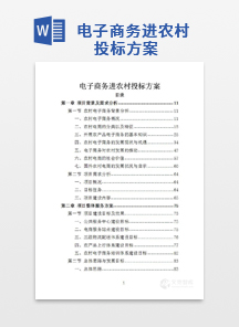 电子商务进农村投标方案