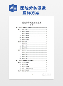 医院劳务派遣投标方案