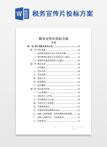 税务宣传片投标方案