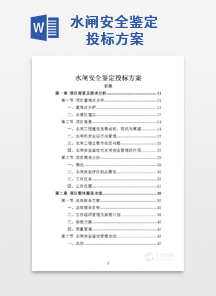 水闸安全鉴定投标方案