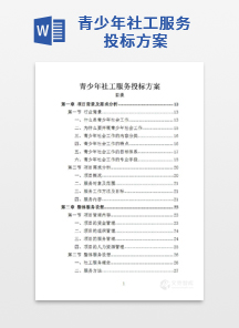 青少年社工服务投标方案