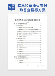 森林和草原火灾风险普查投标方案