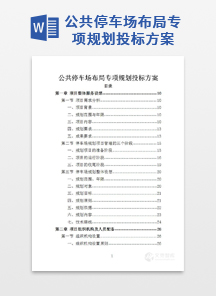公共停车场布局专项规划投标方案