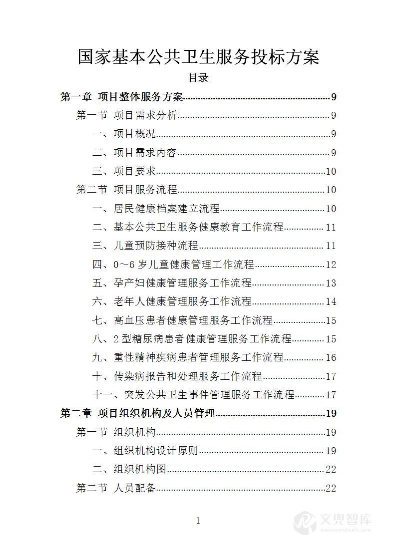 国家基本公共卫生服务投标方案