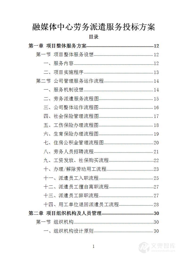 融媒体中心劳务派遣服务投标方案